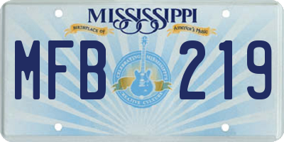 MS license plate MFB219
