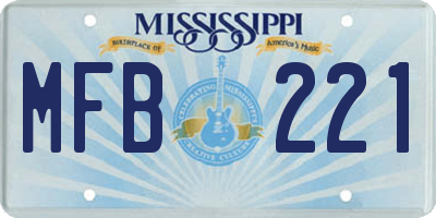 MS license plate MFB221