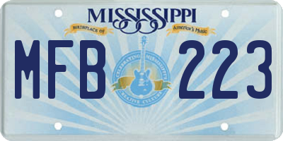 MS license plate MFB223