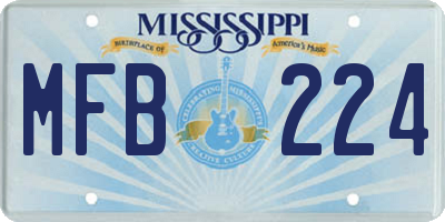 MS license plate MFB224