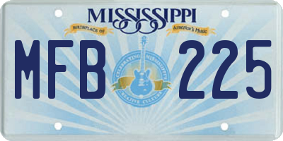 MS license plate MFB225