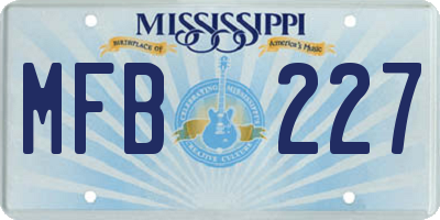 MS license plate MFB227