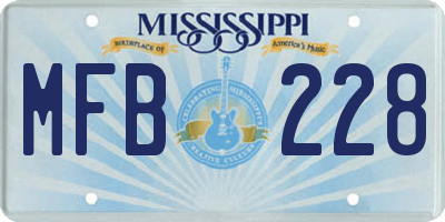 MS license plate MFB228