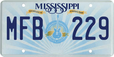 MS license plate MFB229
