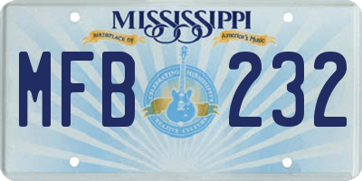 MS license plate MFB232