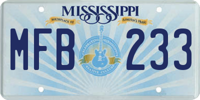 MS license plate MFB233