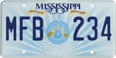 MS license plate MFB234