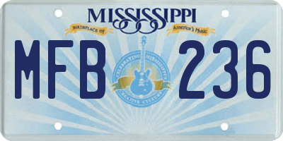 MS license plate MFB236