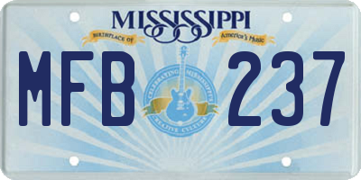 MS license plate MFB237
