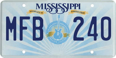 MS license plate MFB240