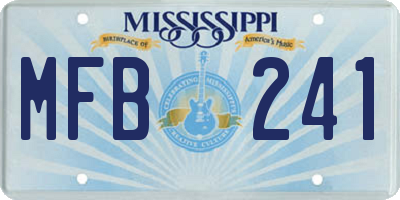 MS license plate MFB241