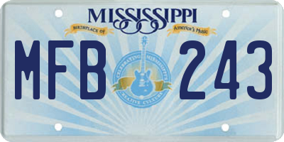 MS license plate MFB243