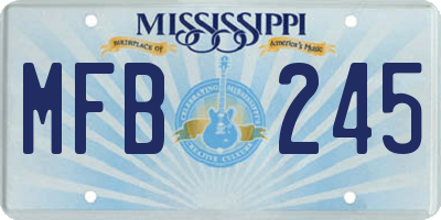MS license plate MFB245