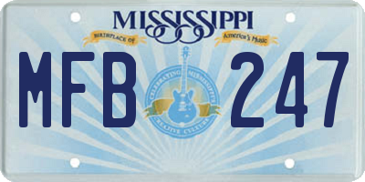 MS license plate MFB247