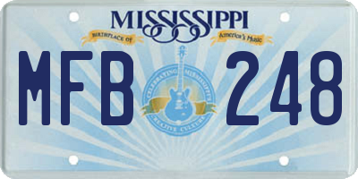 MS license plate MFB248