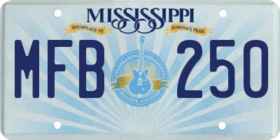 MS license plate MFB250