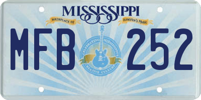 MS license plate MFB252