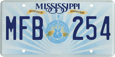 MS license plate MFB254