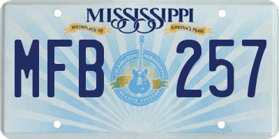 MS license plate MFB257