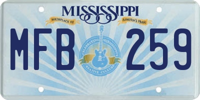 MS license plate MFB259