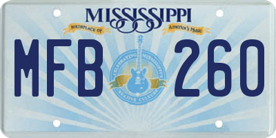 MS license plate MFB260