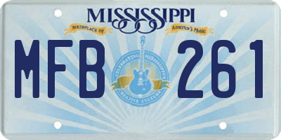 MS license plate MFB261