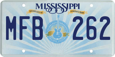 MS license plate MFB262
