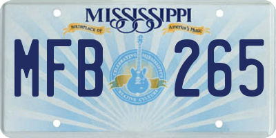 MS license plate MFB265