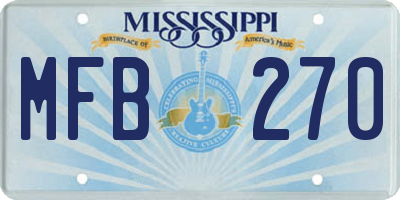 MS license plate MFB270