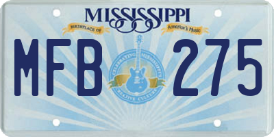 MS license plate MFB275