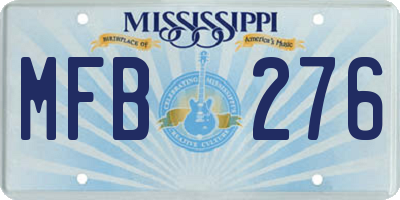 MS license plate MFB276