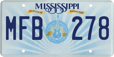 MS license plate MFB278