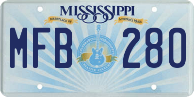 MS license plate MFB280