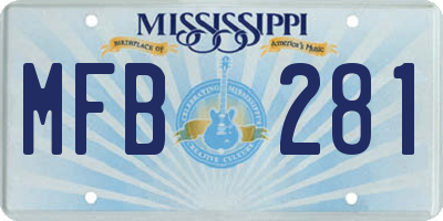 MS license plate MFB281