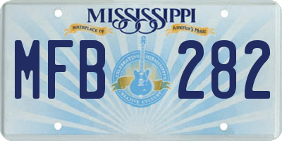 MS license plate MFB282