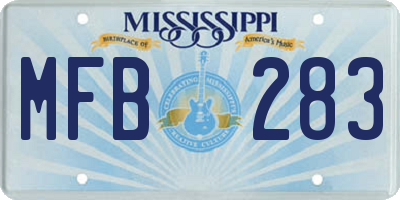 MS license plate MFB283