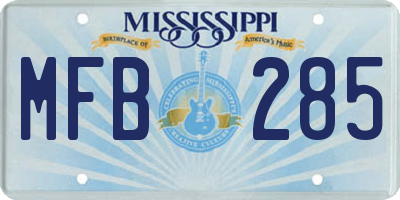 MS license plate MFB285