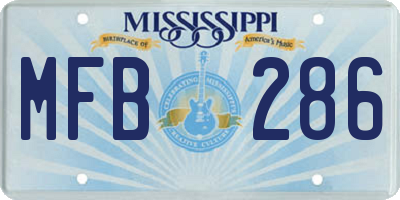 MS license plate MFB286