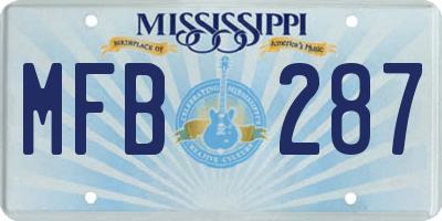 MS license plate MFB287