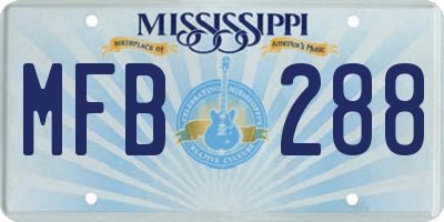 MS license plate MFB288