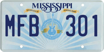 MS license plate MFB301