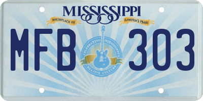 MS license plate MFB303