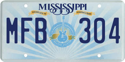 MS license plate MFB304