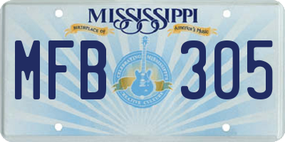 MS license plate MFB305