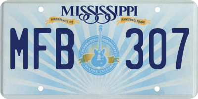 MS license plate MFB307