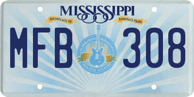 MS license plate MFB308