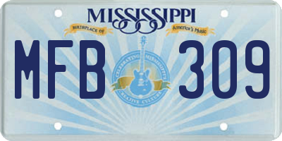 MS license plate MFB309