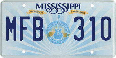 MS license plate MFB310