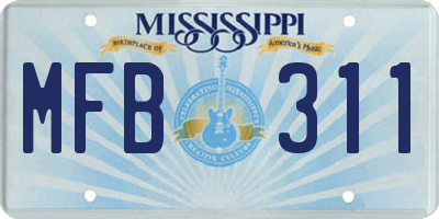MS license plate MFB311