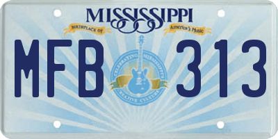 MS license plate MFB313